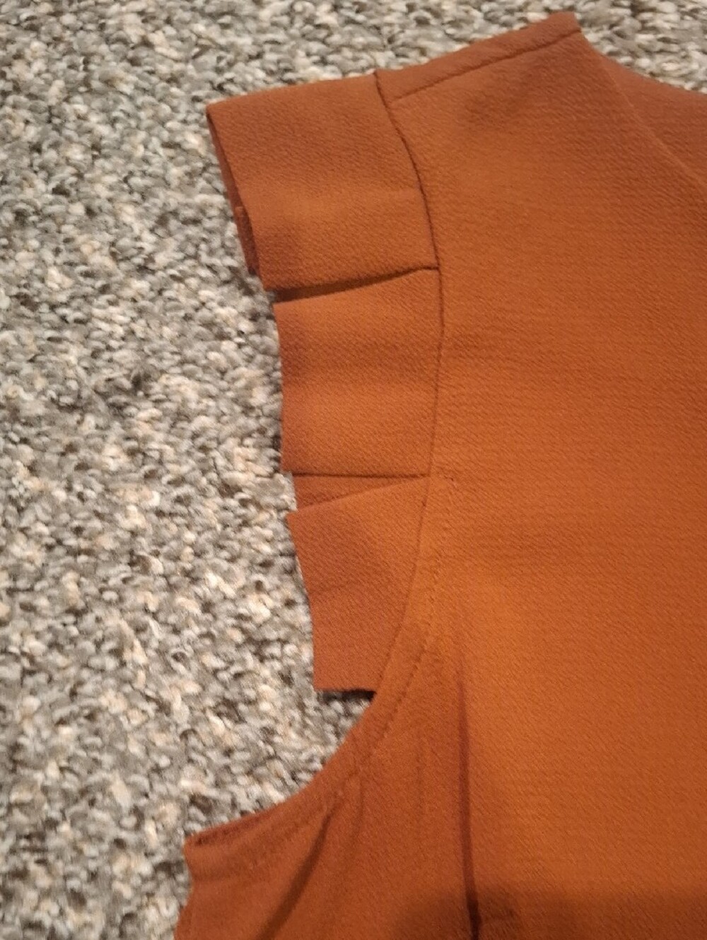 Women’s Rust Sleeveless Ruffle Shell Top - Picture 3 of 9